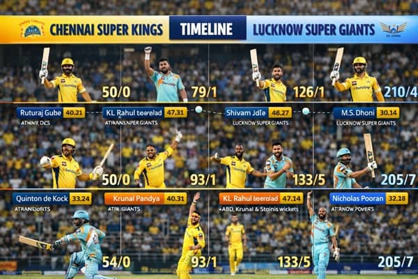 Chennai Super Kings vs Lucknow Super Giants Timeline