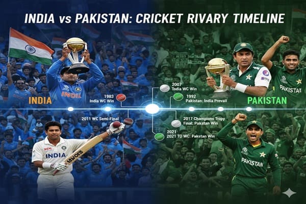 India National Cricket Team vs Pakistan National Cricket Team Timeline
